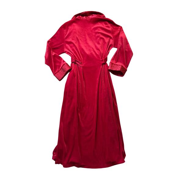 JONES NY Women's Tie waist, Royal Red Velvet WOMEN'S BATHROBE, SIZE L/XL - Picture 2 of 16